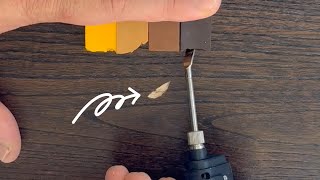 تصليح خدش في خشب الطاولة بأداة تسخين وألوان تصليح خشب mdf 🔧🌈