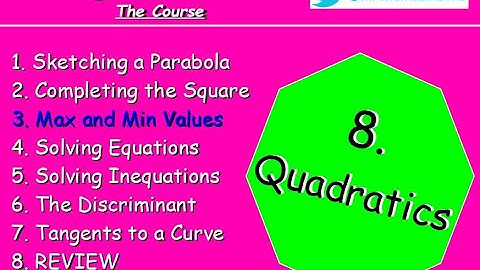 8.3 Quadratics 3. Maximum and Minimum Values of a Function - Higher Maths Lessons - @MrThomasMaths