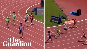 British sprinter slows before finish line and gets overtaken in 
