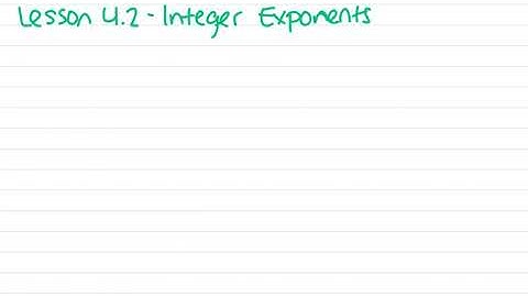 MCR3U - Lesson 4.2 Integer Exponents
