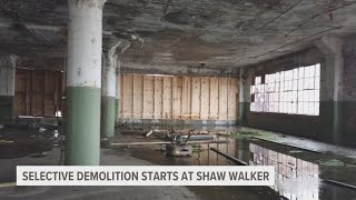 Selective demolition starts at former Shaw Walker furniture factory