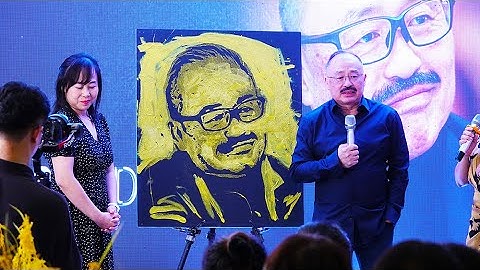 Vẽ tranh trình diễn bằng keo và bột kim tuyến tặng tặng sếp (CEO) | Họa sĩ Nguyễn Tiến