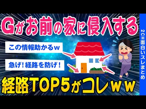 【2ch面白いスレ】Gがお前の家に侵入する経路トップ5がコレｗｗ【ゆっくり解説】