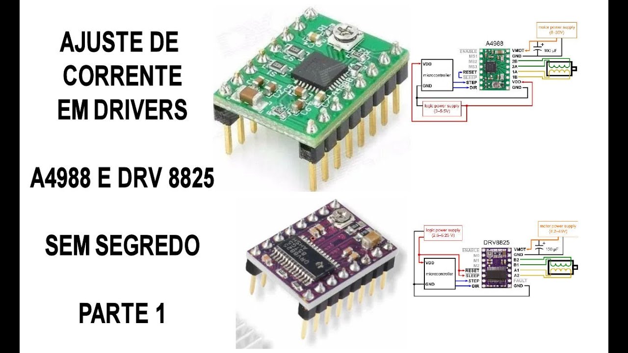Ajuste de Corrente drivers A4988 e DRV8825 sem SEGREDO #1!