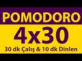 Pomodoro Tekniği | 4 x 30 Dakika | 30 dk Çalış & 10 dk Dinlen | Pomodoro Sayacı | Alarmlı | Müziksiz