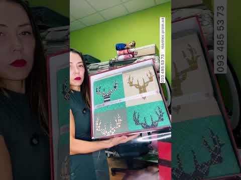 Сімейний розмір Фланелева (байкова) постільна білизна. Belizza Туреччина. Бордо, беж, з оленями., видео 1