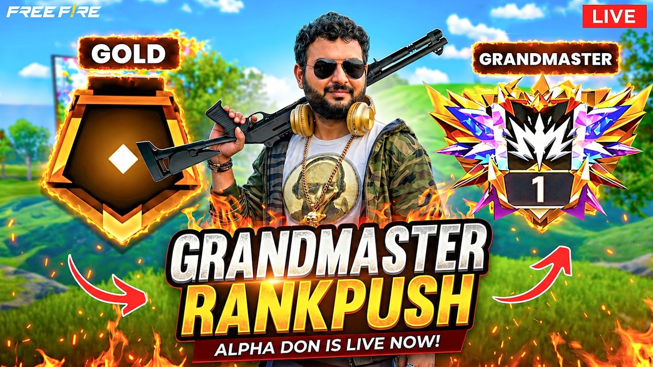 Serious Grand Master Region Push with AlphaDon - AlphaDon is Live - Telugu Gaming Live #freefire #ff