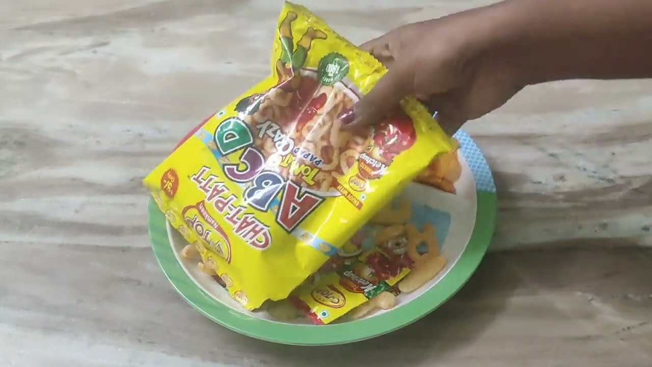 filling plate with lays ,bingo kurkure packets trending viral asmr