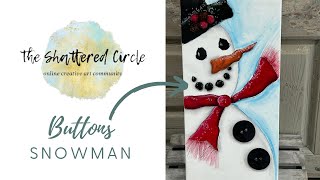 Buttons Snowman (Glass & Resin Art Tutorial)