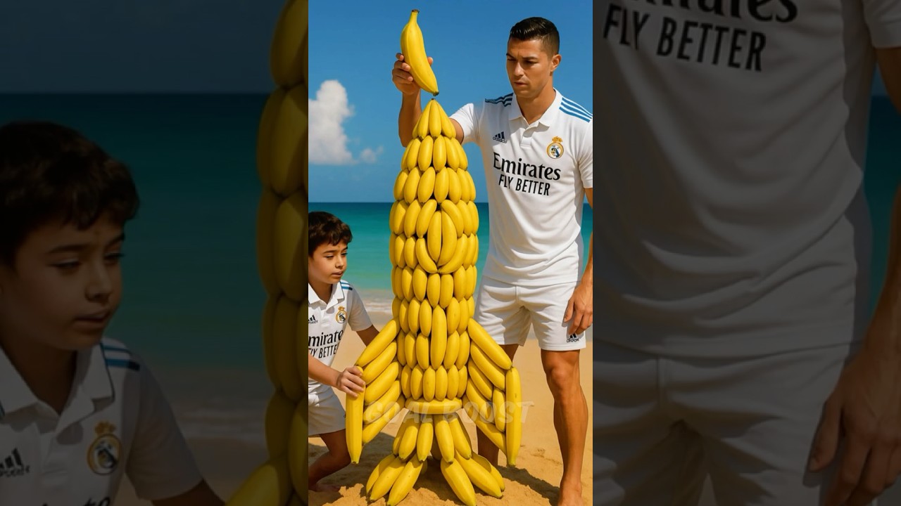 They destroyed the banana space rocket built by Ronaldo and his son. 😢 
