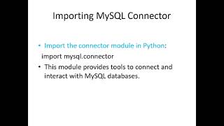 Database connectivity using python