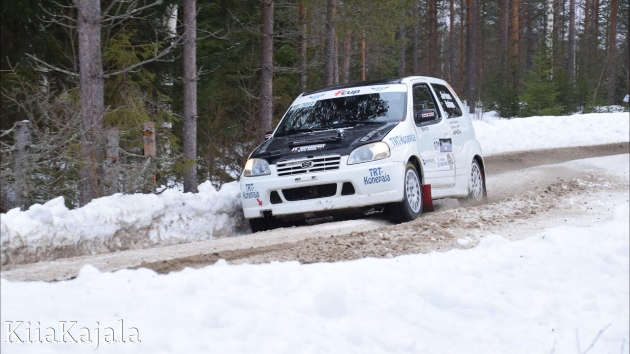 Kangasniemi-Ralli F-Cup 2.3.2024 Ek1. Otto Järvinen & Mikko Halinen. Suzuki Ignis Sport.