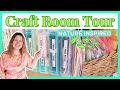 🌿Must See Nature Inspired DIY Craft Room Tour, In An Unfinished Basement