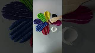 Simple Rangoli 🌈❤️| Satisfying Rangoli | Easy Rangoli Tricks|ASMR #satisfying​#rangoli​#shorts​#asmr