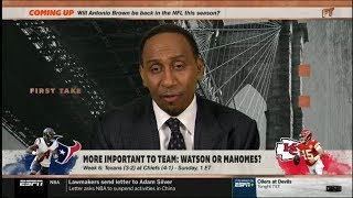 Espn first take - stephen a. smith discuss: more important to team:
watson or mahomes?
