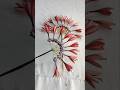 Making a fan-shaped decoration from small flowers joined together with wire #handicrafts #decoration