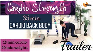 35 min Step Aerobics Cardio and Posterior Chain Weights - BARLATES Cardio Strength Back Body TRAILER
