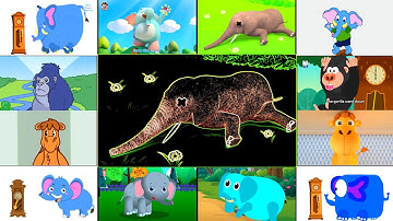 HICKORY DICKORY DOCK || 2 GORILLA VS 2 CAMEL & 8 ELEPHANT || NEON OUTLINE EFFECTS || EFFECT TUTORIAL