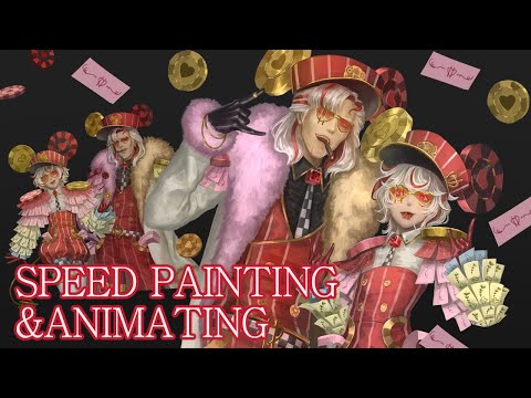 Making Photobooth Poses with My Banker NPC 🪙🎰 | Speed painting & animating