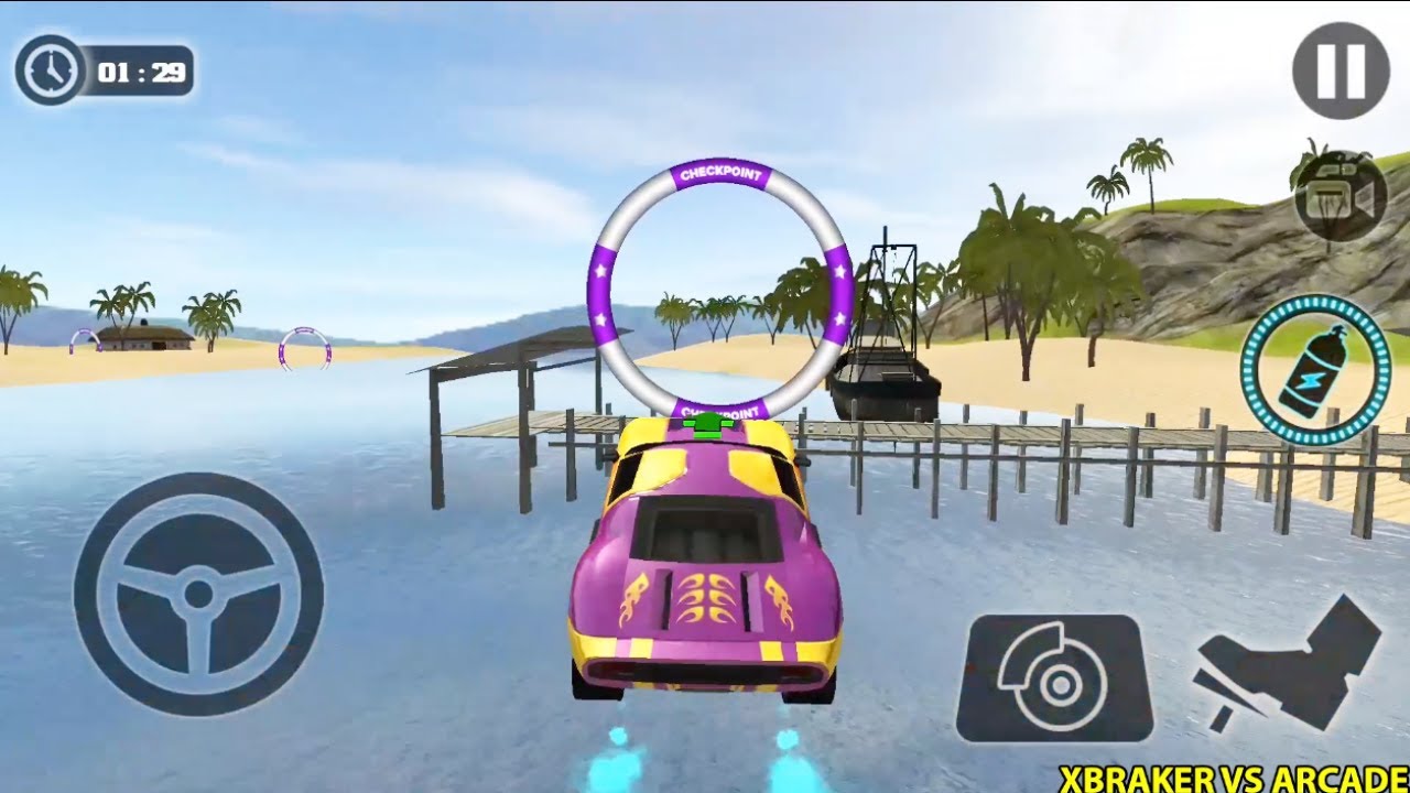 Floating Water Car Driving Simulator: Pink Car Unlocked New Levels Android Gameplay Walkthrough ☀️ 🛶