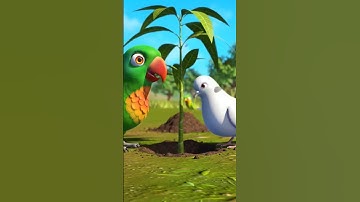 Pigeon and Parrot Plant a Mango Tree #ai #cartoon #animation #shorts #ytshorts #Ai3DAnimation