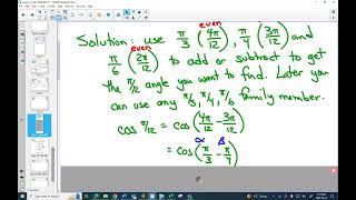 40SP 7 5 Example 5 Pi over 12 Questions