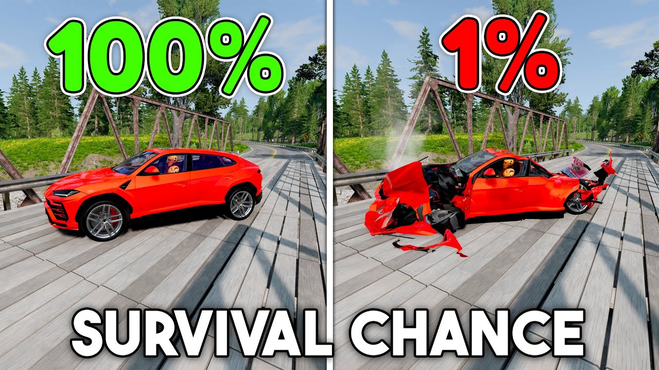 Realistic Survival Chance Crash Tests #50 (With Dummies) | BeamNG.Drive