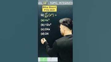 1 Marks Question || Bihar Board PYQ 2021 | Differentiation Chapter 5 Class 12 Board Exam 2025