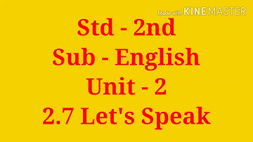STD -2nd Sub- English 2.7 Let