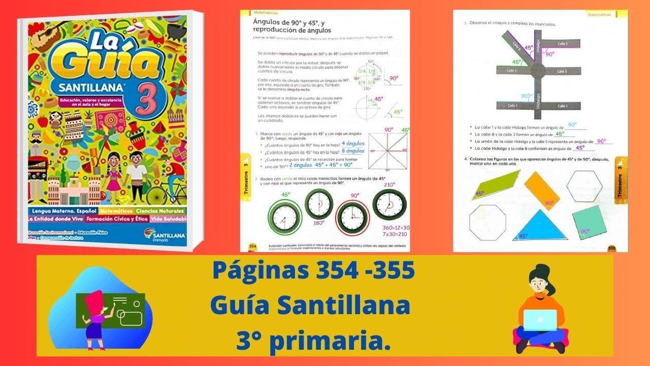 Guía Santillana tercero grado matemática páginas 354 - 355 - YouTube