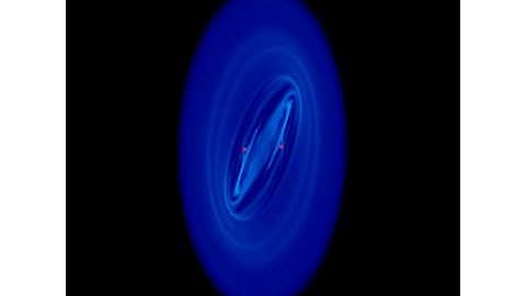Circumbinary disc around eccentric binary: Initial tilt=60, eccentricity=0.9