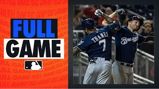 Eric thames smashed a go-ahead two-run home run in the 14th inning, as
brewers held on for 15-14 win over nationals, crazy back-and-forth
game...
