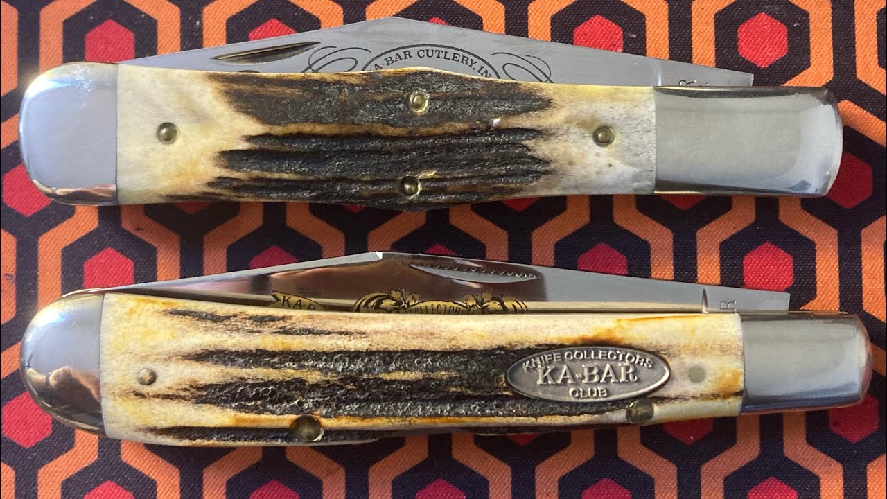 KABAR 1992 COLLECTORS CLUB KNIFE LOCK BLADE CK 92 & KABAR 1981