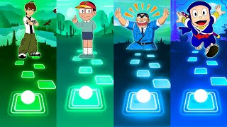 Ben 10 vs Kiteretsu vs Kochikame vs Ninja Hattori - Tiles Hop EDM Rush