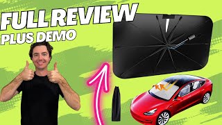 Windshield Sun Shade Umbrella Tesla - Motomate for Model 3/Y FULL REVIEW!