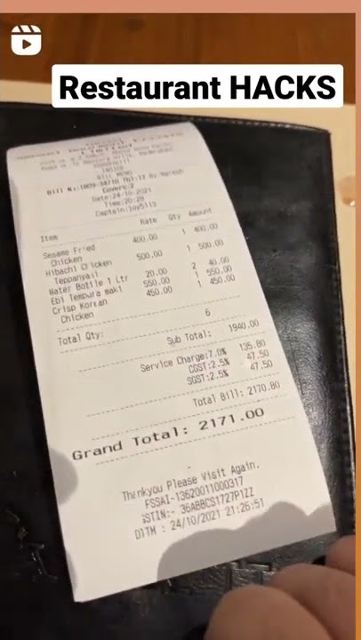 RESTAURANT HACKS #ZOMATO BILLS