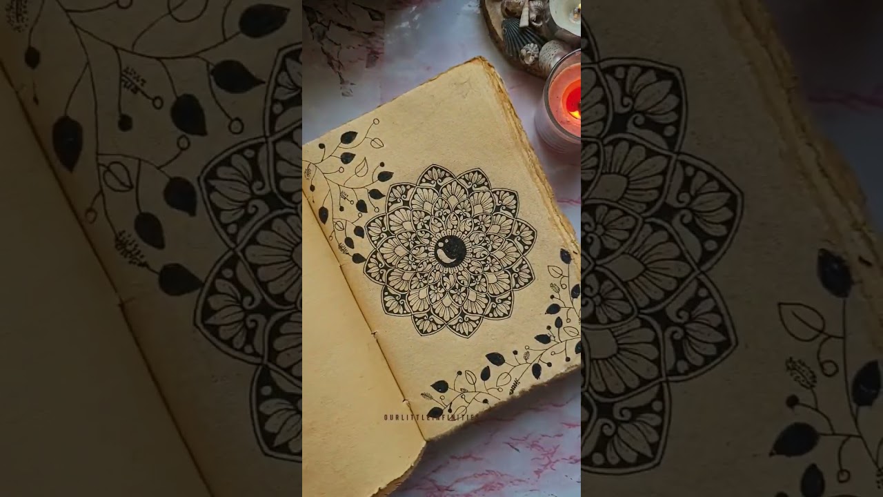 Mini Mandala on vintage sketchbook!