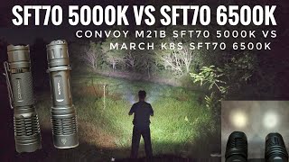 Convoy M21B Sft70 5000K Vs March Ks8 Sft70 6500K 6V 5A Driver, Tint & Beamshots Comparison