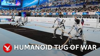 Robots compete in tug of war at 2026 World Humanoid Games | IN FULL
