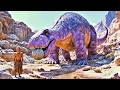 Dans ce MONDE, les HABITANTS vivent à l’ÂGE DE PIERRE et ont des DINOSAURES comme ANIMAUX