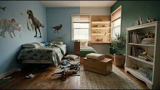 Dinosaur Kids Room Transformation | Scandinavian Luxury Bedroom Makeover