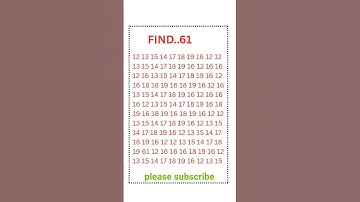 FIND OUT👁️61👁️#IQtest#Eyetest#Math#Gk #BrainExercise#Puzzle#yt #Quiz#Learn#Reels#Views #Viral#Shorts
