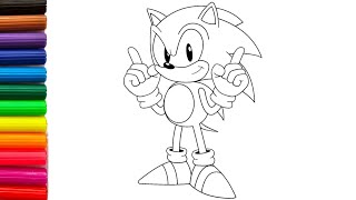 How to draw Sonic Hedgehog | Easy drawing Cartoon characters | cartoon drawing