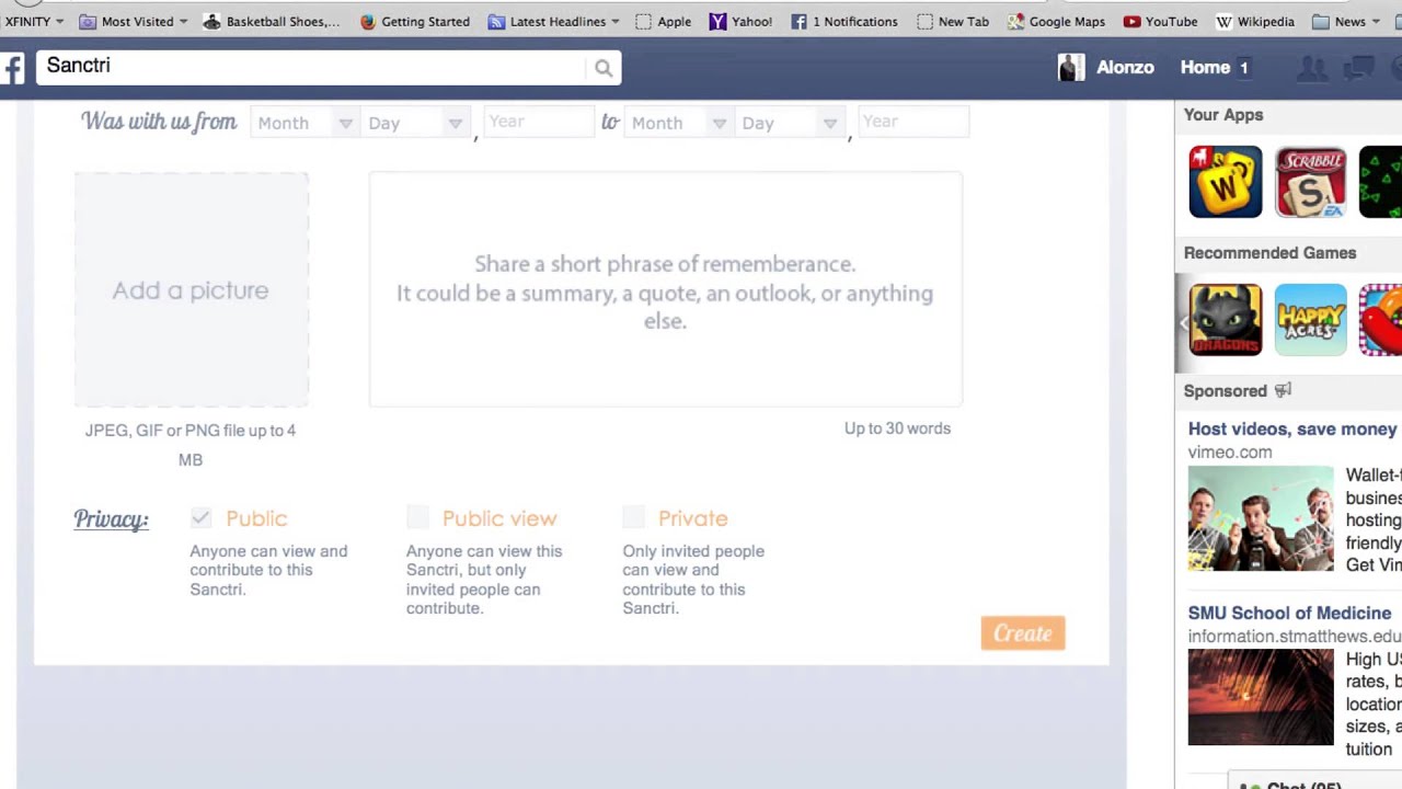 How to Build A Sanctri Online Memorial Page
