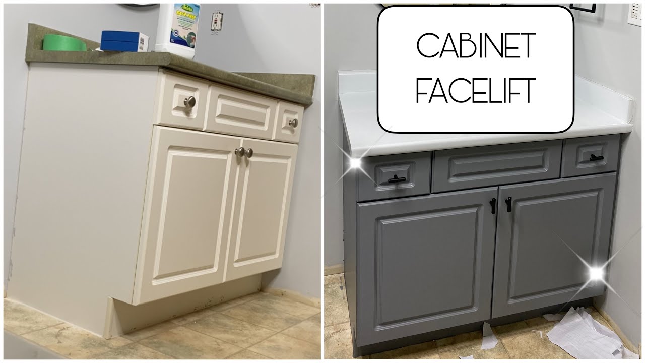 BATHROOM CABINET FACELIFT / DIY - YouTube