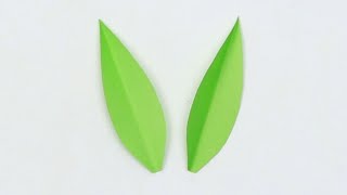 How to Make Very Easy Paper Leaves in Just 25 Seconds - DIY Simple Paper Leaf Making Craft Idea !!