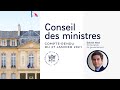 Compte rendu du Conseil des ministres du 27 janvier 2021.