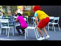 Clown Chair Pulling Prank!