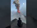 People Watch Lava Shoots from Guatemala Volcano
