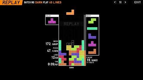 [TETR.IO] Clearing 40 LINES with only T-Spin Doubles in 2:37.790